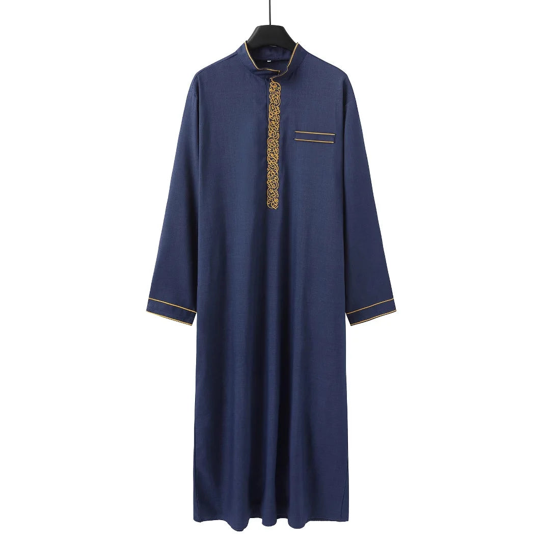 Stand up collar embroidery casual ethnic clothing loose men's clothing