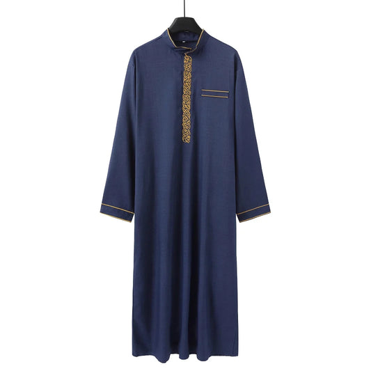 Stand up collar embroidery casual ethnic clothing loose men's clothing