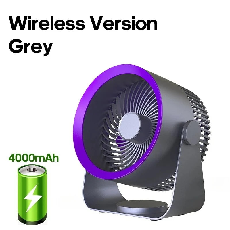 Desktop Table Fan USB Rechargeable Wall Mounted Silent High Speed Turbo Air Circulator Fan for Home Office