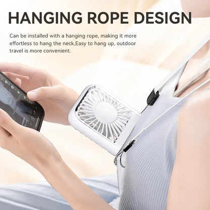 Portable Fan Semiconductor Cooling with Power Bank LED Display Type-C Rechargeable Foldable Pocket Fan