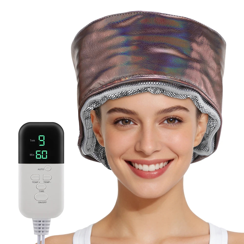 Hair Steamer for Deep Conditioning 9-Level Thermal Heat Cap Home Electric Portable Nourish Hair Mask Hat Thickened PE Bonnet