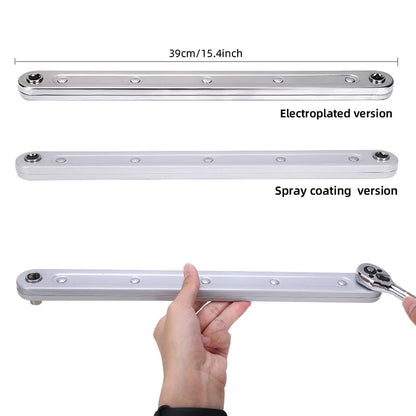 1 Set of Impact-Ready Offset Extension Wrenches, Tight-Fitting Extension Wrench Set, with 4 Square Drive Adapters, for Small Universal Extension Wrenches