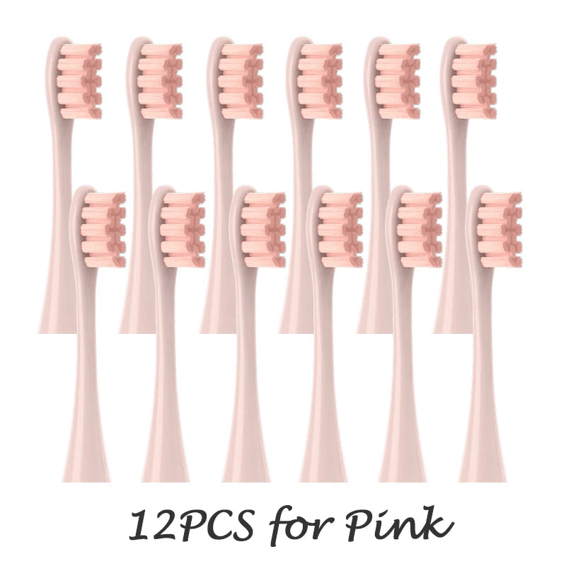 12PCS Vacuum Sealed Packed Replacement Brush Heads for Oclean X PRO/ Z1/ F1/ One/ Air 2 /SE Soft DuPont Deep Cleaning Nozzles