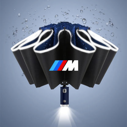 Car Umbrella With LED Flashlight Reflective Stripe Umbrella For BMW M E30 E39 E46 E90 E93 E60 F10 M5 M6 M7 X4 X5 X1 accessories
