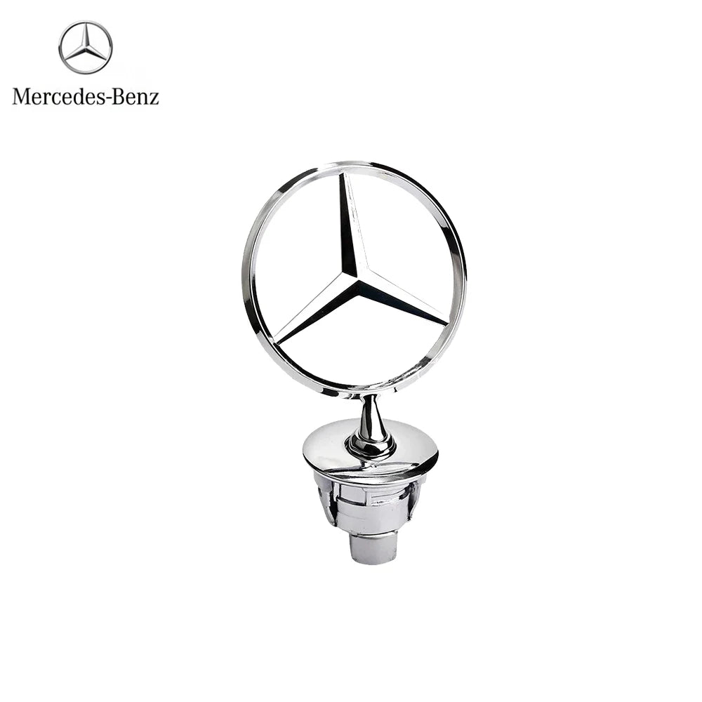 For Mercedes Benz 1pcs 44mm Metal Chrome Black Car Front Hood Emblem Bonnet Logo C E S Class W204 W212 W220 W210 W221 Accessorie