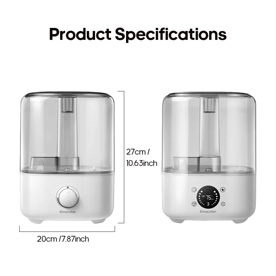 5L Air Humidifier Professional Large Capacity Home Air Humidifiers Ultrasonic Water Mist Diffuser Kinscoter Brand