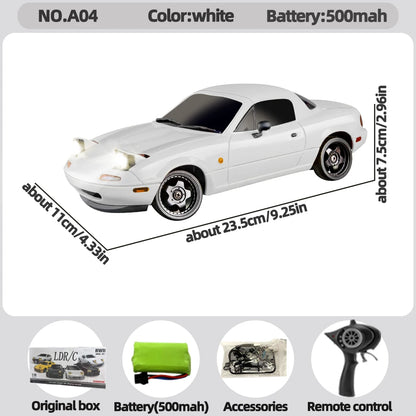 LDRC LD1802 1/18 RX7 FC3S RWD RC Drift Car 2.4G 3CH ESP Gyro Flip Lights LED 20-30min RTR Racing Toy Gift for Boys Adults