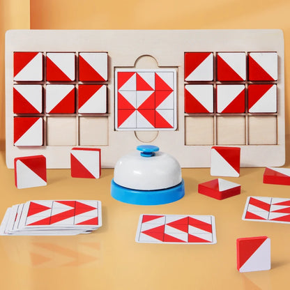 Wooden Two-Player Battle Blocks Concentration And Logic Training Interactive Board Game Puzzle Space Three-Dimensional