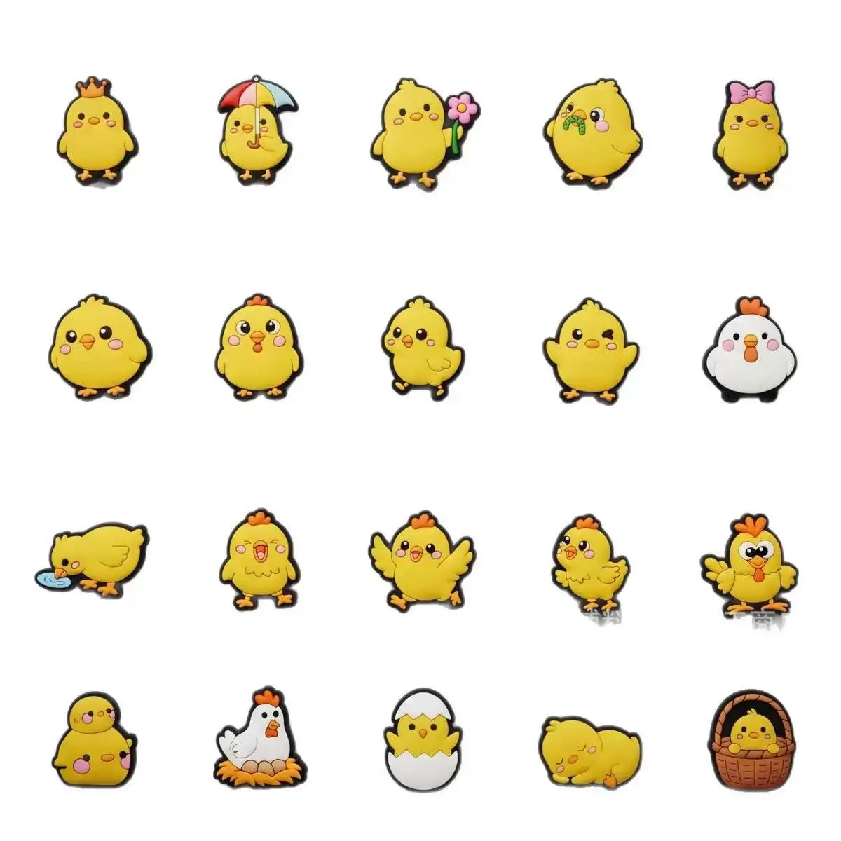20-100pcs Cute Little Yellow Chicken Shoe Charms For Sandals,Shoe Decoration Accessories Shoe Pins Great Gift For Men Wom