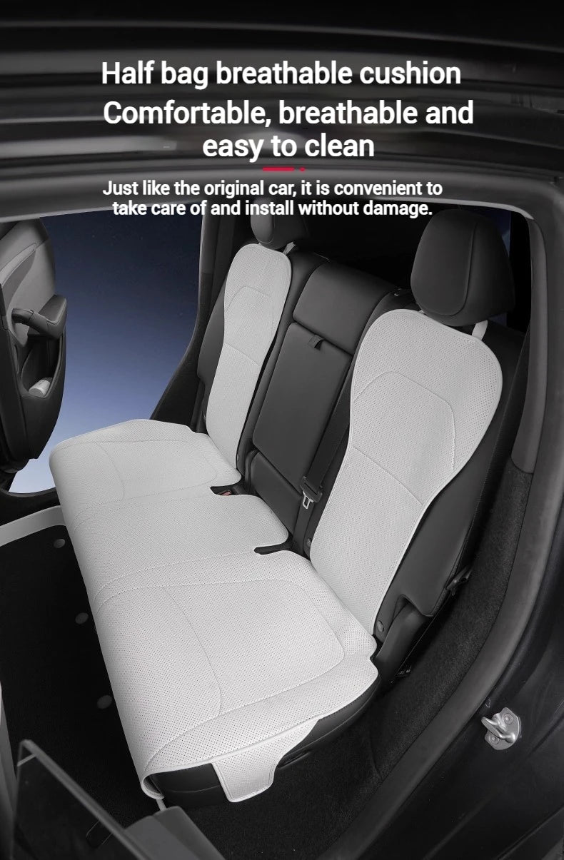 For Tesla Model Y Juniper 2025+ & 2026 Nappa Leather Seat Cushion Ventilation Comfortable Split Single Sitting Back row Set