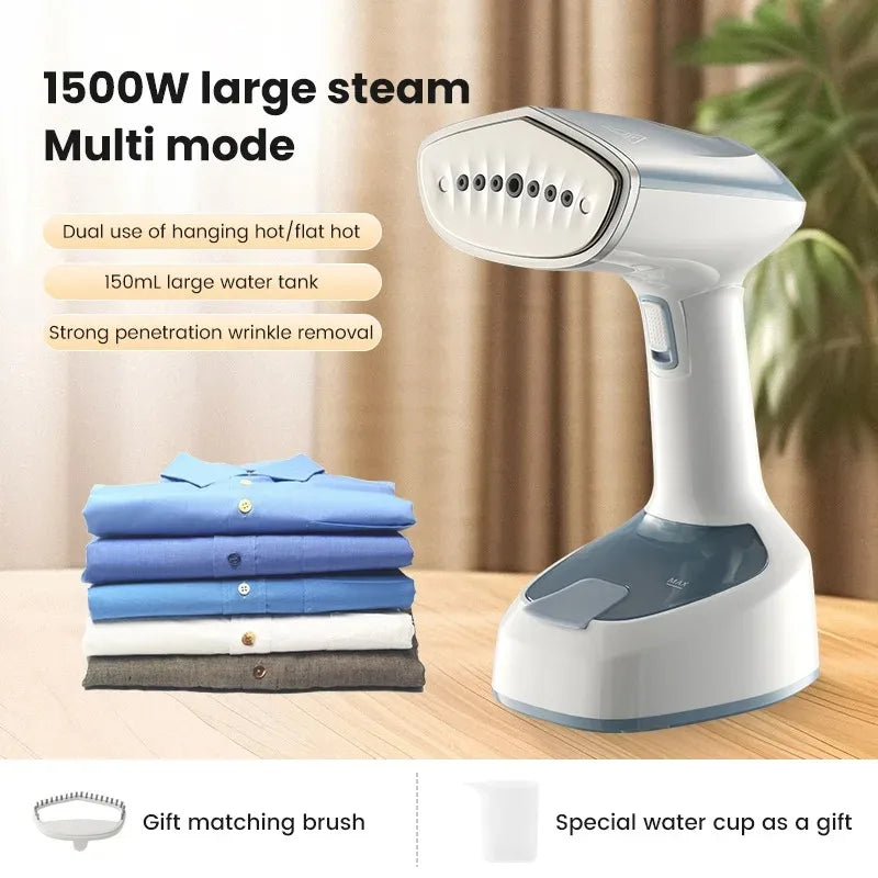 1500W Fast-Heat Foldable Handheld Garment Steamer Electric Fabric Steam Iron for Home Travel Household Ironing Machine