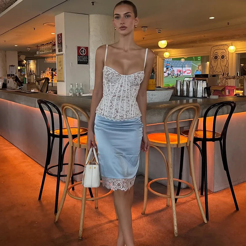 Typhaland Sexy Slim Lace Vest Tops Women's Fishbone Slim Sleeveless Tanks Lace Up Summer Sleeveless Party Tanks Top 2026 New