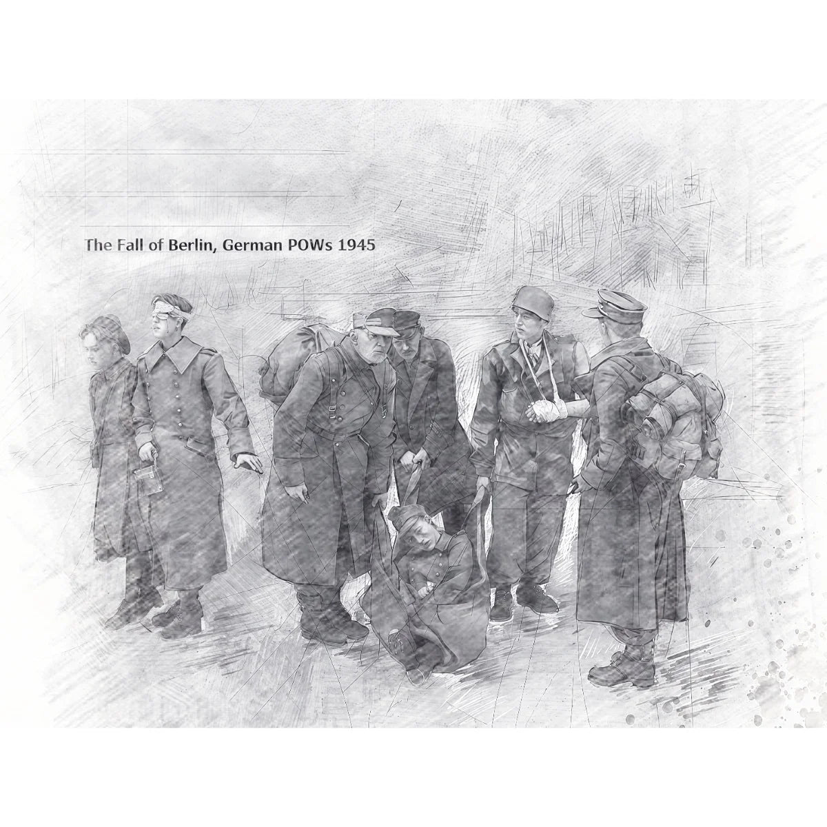 1/35 scale resin unpainted model kit, military theme, prisoners of war (7 people) unassembled and unpainted GK
