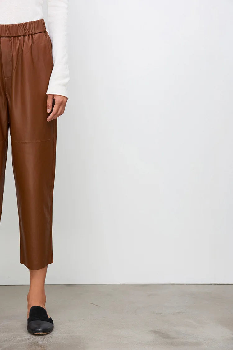 2026 New Streetwear Plus Size Pants Y2k Fashion Genuine Leather Harem Pants Women Real Sheepskin Trousers High Elastic Waist