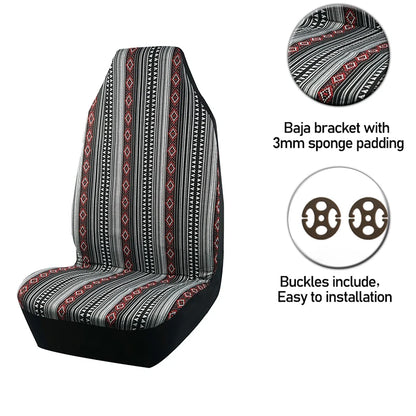AUTO PLUS Car Seat Covers Set Baja Saddle Blanket Weave Universal Fit Most Car Seat Protection Steering Wheel Cover Protector
