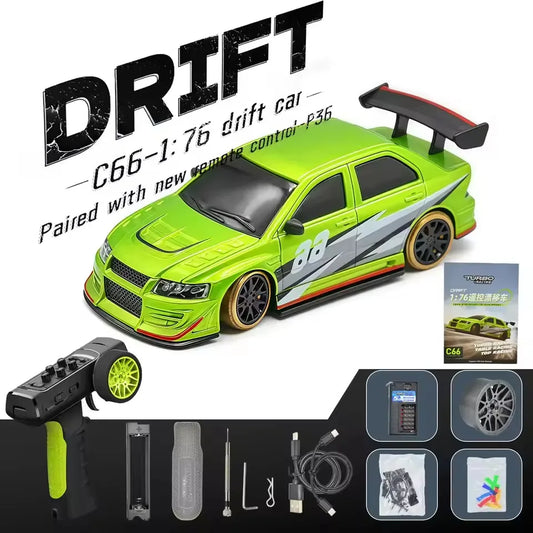 Turbo Racing 1:76 C66 Drift RC Car RTR Radio Full Proportional Remote Control Toys Car With Gyro Children Desktop Toys Car