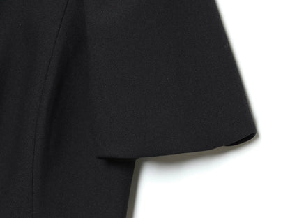 ZARK Fashionable round Neck Bubble Sleeve Short Dress Polyester High Waist Skirt for Women City Commuting Casual Wear Zipper ...