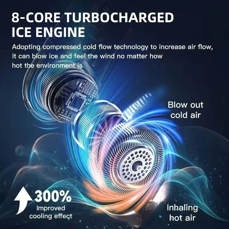 Lenovo Hanging Neck Fan LED Digital Display 8000mAh Portable Bladeless USB Rechargeable Mute Electric Air Cooler