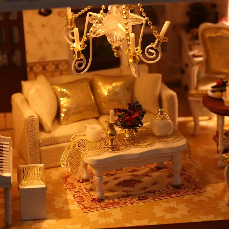 DIY Wooden Doll House Kits Miniature With Furniture Flower Town Loft Casa Villa Dollhouse Toys For Grown-up Girls Christmas Gift