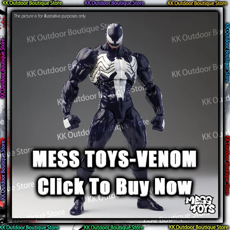 NEW Mess Toys Venom Lethal Neighbor Spider Man Symbiotic Black Suit Messtoys Spiderman Anime Action Figure Model Doll Gifts Toys