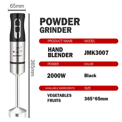 New 2000W High-power Blender Household Multifunctional Handheld Cooking Stick Small Baby Food Maker Meat Grinder Food Processor