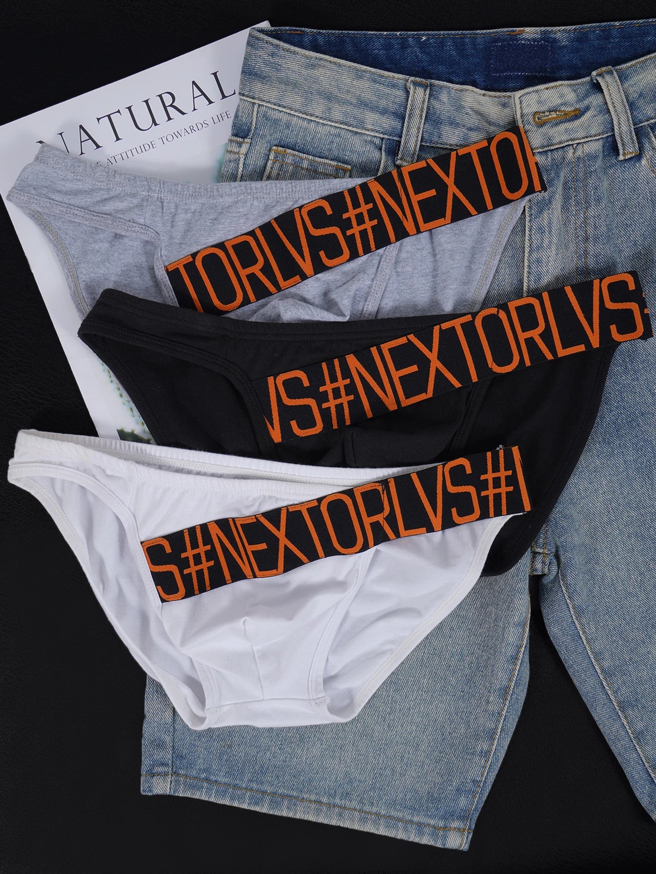 Men's 100% Cotton Briefs U Convex Pouch Letter Logo Elastic Waistband Soft Breathable Fashion Underwear