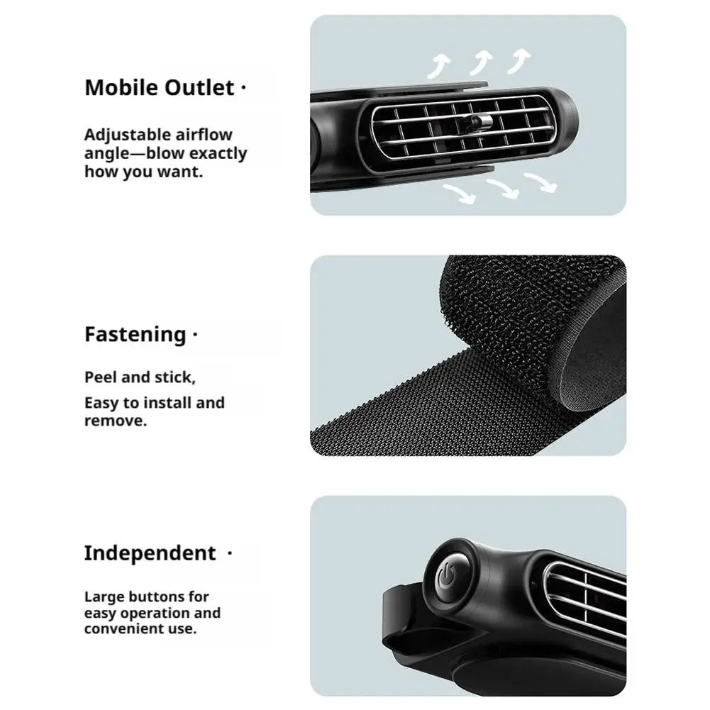 Car Seat Fan USB Charging High Power Backrest Pillow Car Fan Auto Summer Supplies Cooling