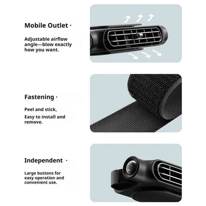 Car Seat Fan USB Charging High Power Backrest Pillow Car Fan Auto Summer Supplies Cooling