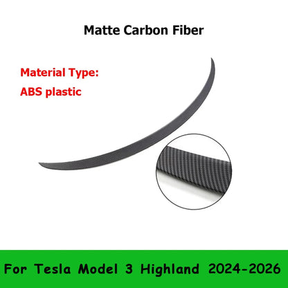 For Tesla Model Y 2024-2020 ABS Carbon Fiber Wings Original Performance Spoiler Model 3 2023-2026 Highland Exterior Accessories
