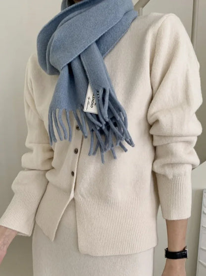 Autumn Winter V-Neck Single Button Knitted Cardigan Women's High Waist Wrap Body Skirt Korean Style Fashion Set High Quality