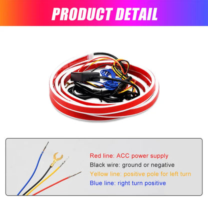 RGB Hood Light Daytime Running Lights For 12V Car APP Control Multi-function Led neon Strip Running Lights Automotive Supplies