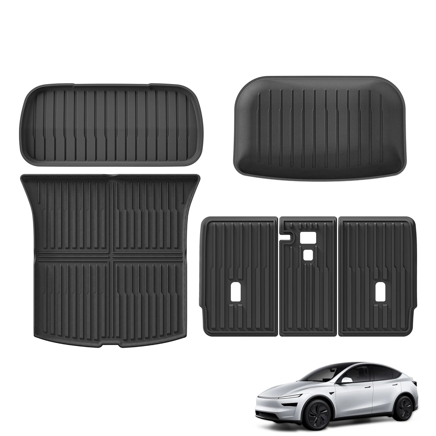 LUCKEASY for Tesla Model Y Launch Juniper 2025 2026 Rear Trunk Seat Backrest Cushion Anti-Kick Mat Car TPE Trunk Protection Pad