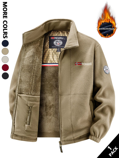 Men's Fleece Jacket, Soft and Skin-Friendly, Heat-Retaining and Wind-Resistant, Suitable for Daily Commuting, Home Leisure, Outdoor Walking, Casual Gatherings with Friends, Layering in Autumn and Winter, and Short Trips