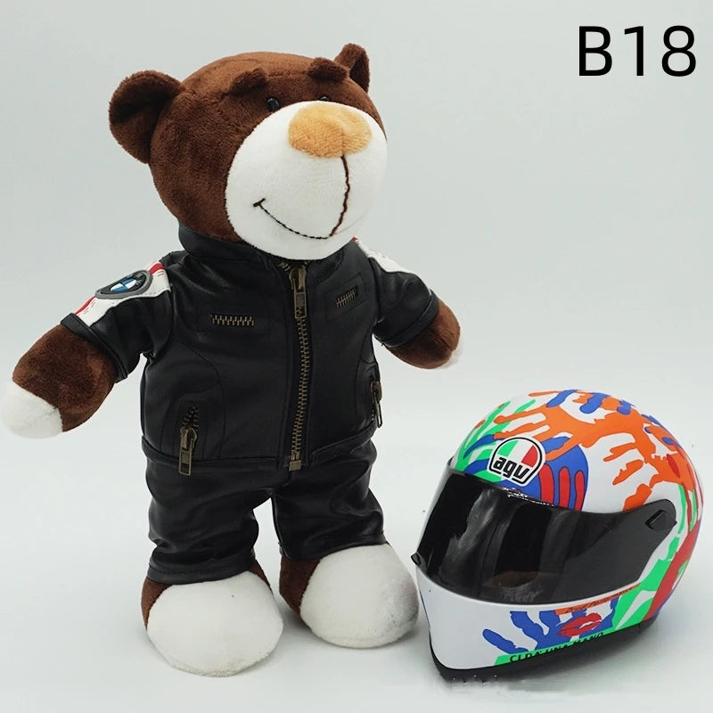 Kawaii helmet and teddy bear motorcycle decorations cute anime filled soft plush toys as gifts for friends during holidays