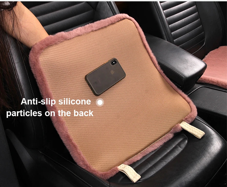 SEAMETAL Short Plush Car Seat Cover Soft Winter Warm Auto Seat Cushion Skin-Friendly Washable Universal Vehicle Chair Protector