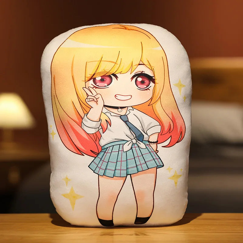 35cm Kawaii Anime My Dress Up Darling Series Q Version Pillow Cartoon Character Kitagawa Marin Creativity Printing Back Cushion