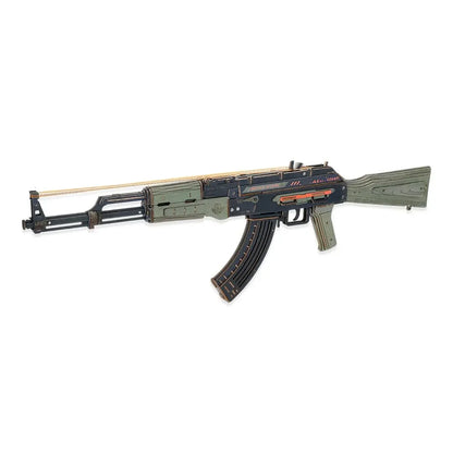 Robotime 3D Wooden Puzzle Toy Rifle Model Kits with Rubber Bands for Adults to Build Unique Gifts for Kids and Adults AK-47