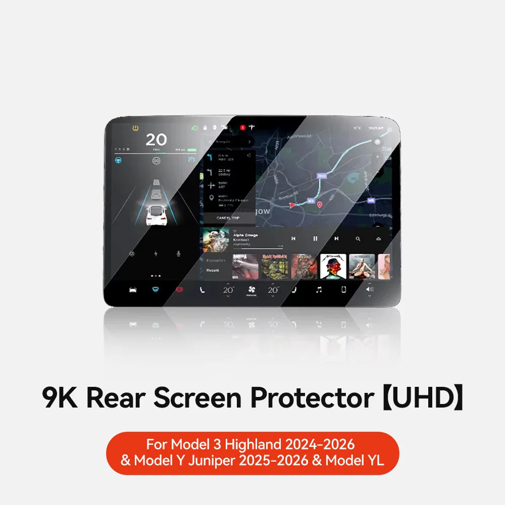 YZ Tempered Glass Film Protector For Tesla Model 3/Y/YL Highland Juniper 2025-2026 Rear Row Center Control Screen Protective