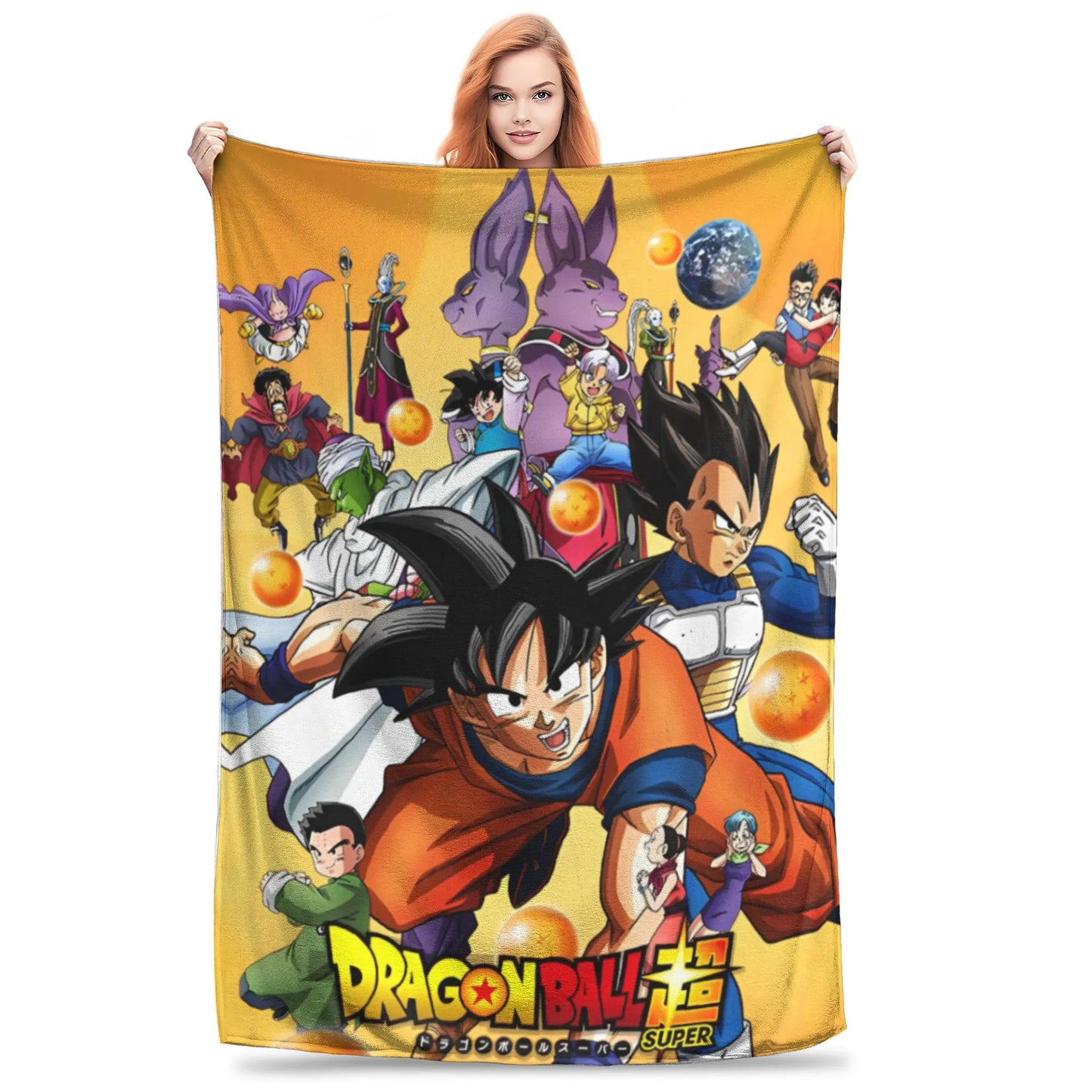 Dragon Ball Blanket Anime Goku Pattern Soft Throw Blankets for Bed Bedroom Quilt Air Conditioning Personalised Warm Bedspread