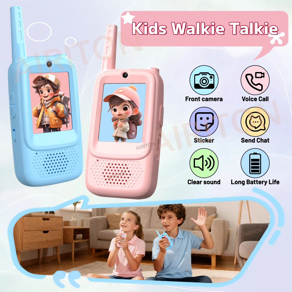 Lastest Video Walkie Talkies for Kids Upgrade JK300 JK200 Toddler Toys Indoor Camping Birthday Chirstmas Gifts for Kids Age 3-12