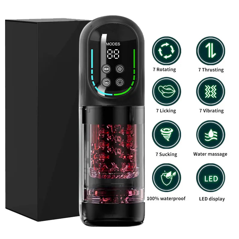 Telescopic Rotation Masturbator Cup Sucking Penis Pump Pocket Pussy Blowjob Sex Toys Stroker Piston Automatic Mastubator for Men