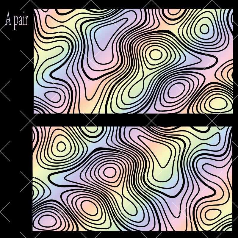 Topography Map A Pair Car Sticker for Triangular Window Decoration Universal All Vehicles Accessories PVC Waterproof Vinyl Decal