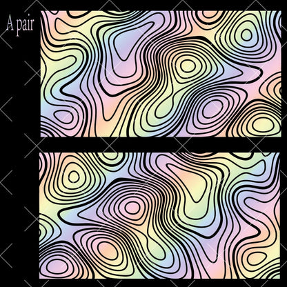 Topography Map A Pair Car Sticker for Triangular Window Decoration Universal All Vehicles Accessories PVC Waterproof Vinyl Decal