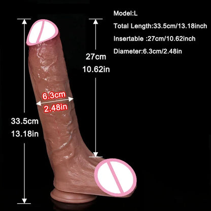 4Sizes Realistic Soft Big Dildo Double Silicone Suction Cup Penis Couples Masturbation Huge Cock Woman Man Anal Adult Sex Toy