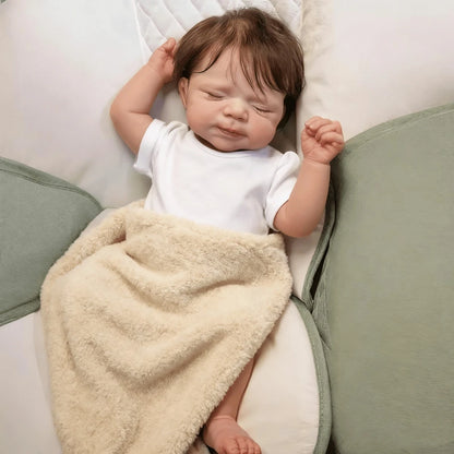 BZDOLL 45cm Realistic Asleep Art Reborn Baby Doll with 3D-paint Skin 18inch Full body vinyl and Hand painting Visible Veins Toy For Kids Birthday Gift