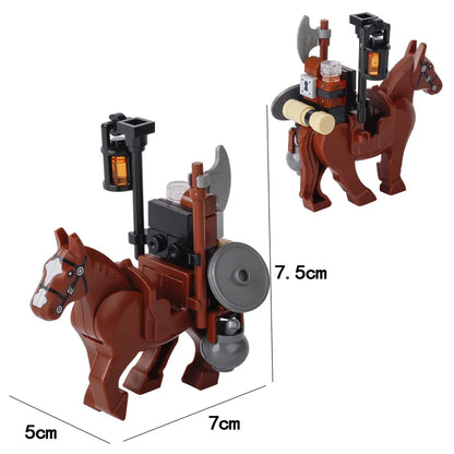 MOC Medieval Military Carriage Carriage Chariot Knight Transport Carriage Weapons Figures Vegetable Wood Bricks Children's Toys