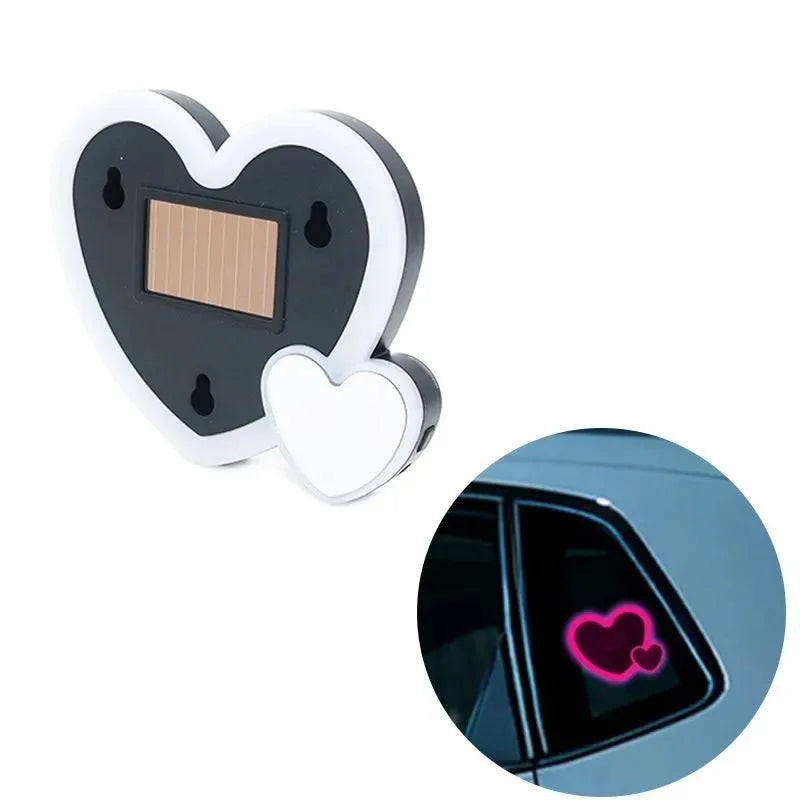 New Car Solar Triangle Window Heart-Shaped Light Emitting Heart-Shaped Atmosphere Light Interior Wiring Free Led Atmosphere Ligh