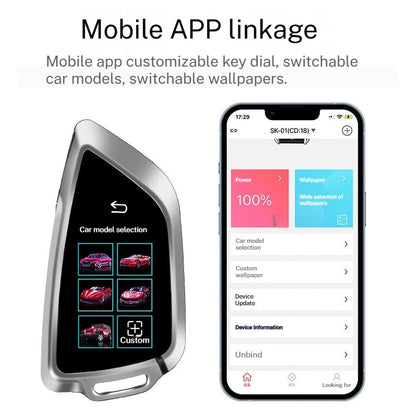 LCD Touch Smart Car Key Connect With Mobile Phone For BMW Benz Audi Land Rover Lamborghini Cadillac Toyota Honda BYD Ford Tesla
