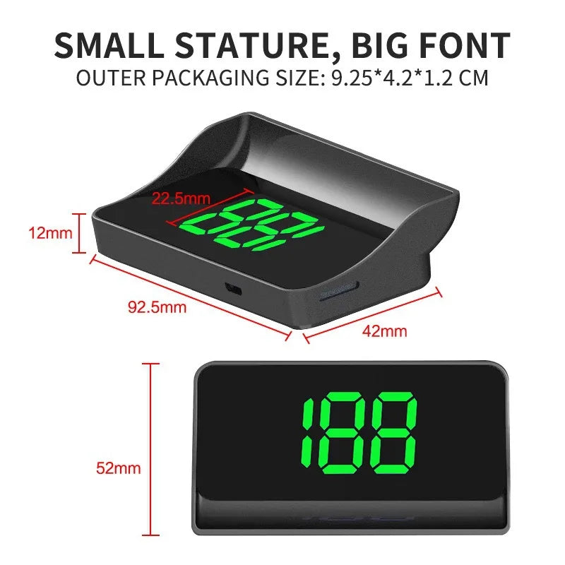 Universal Car HUD Display GPS Speedometer KMH MPH Projector Plug and Play Auto Accessories Windshield Anti-Glare Head Up Display