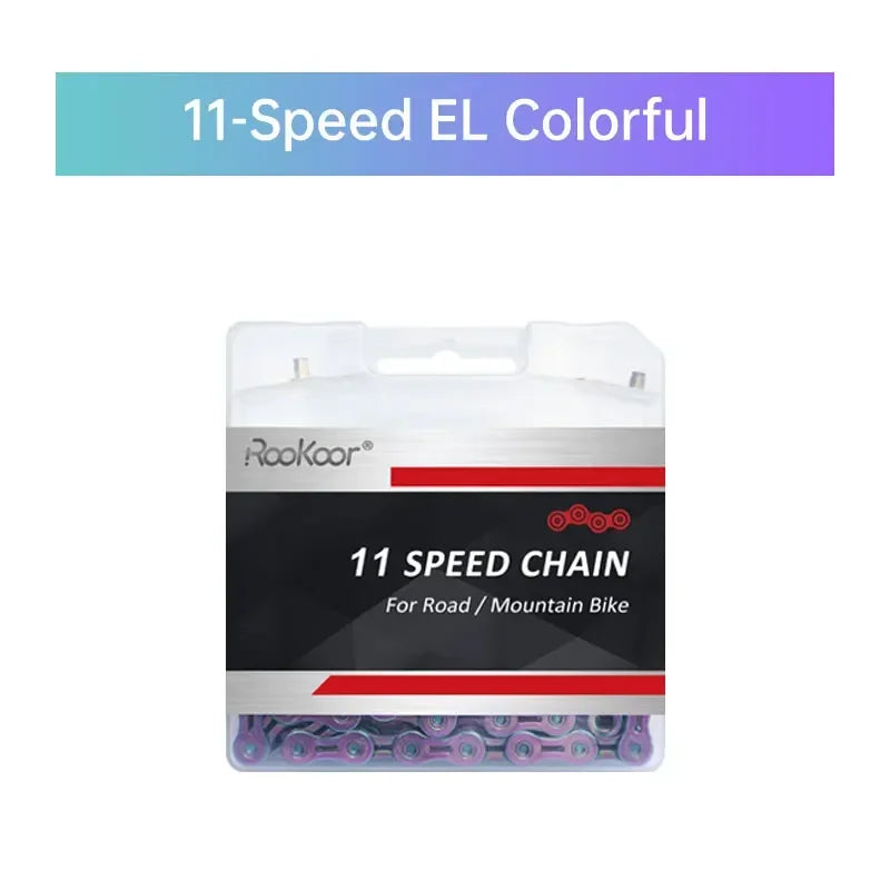 Rookoor Bicycle Chain 6 7 8 9 10 11 Speed Velocidade Titanium Plated TI Gold Silver Mountain Road Bike MTB Chains Part 116 Links